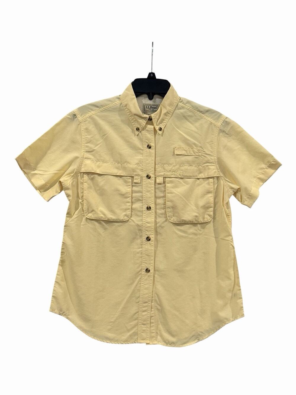 L.L. Bean Yellow Button Down Fishing Shirt Women’s Small Outdoors Hiking